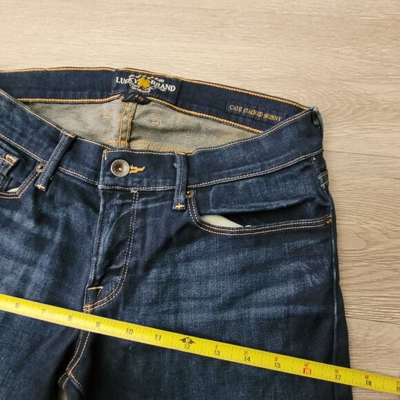 Lucky Brand Jeans Size 6 Cate Stacked Skinny Low Rise Medium Dark Wash Denim - Picture 8 of 12